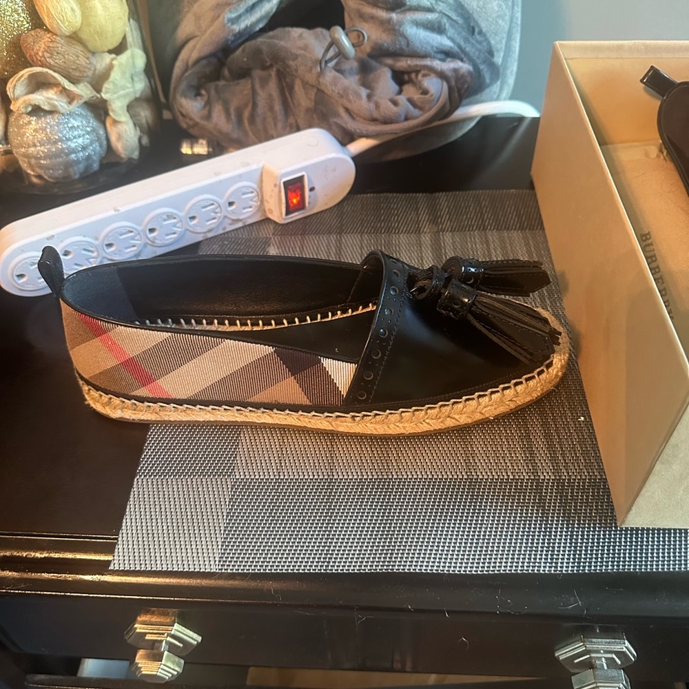 Plaid Espadrille Flats with Tassels